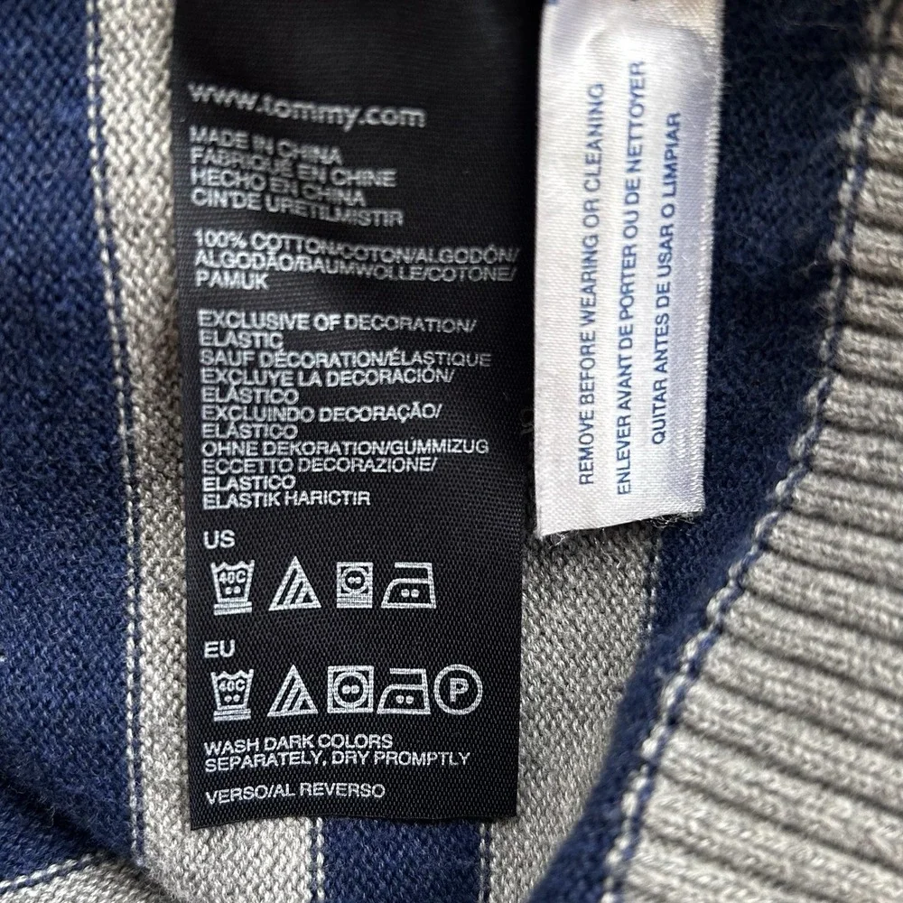 Tommy Hilfiger‎ Sweater Men's Striped Crew Neck Long Sleeve Grunge Skater XL